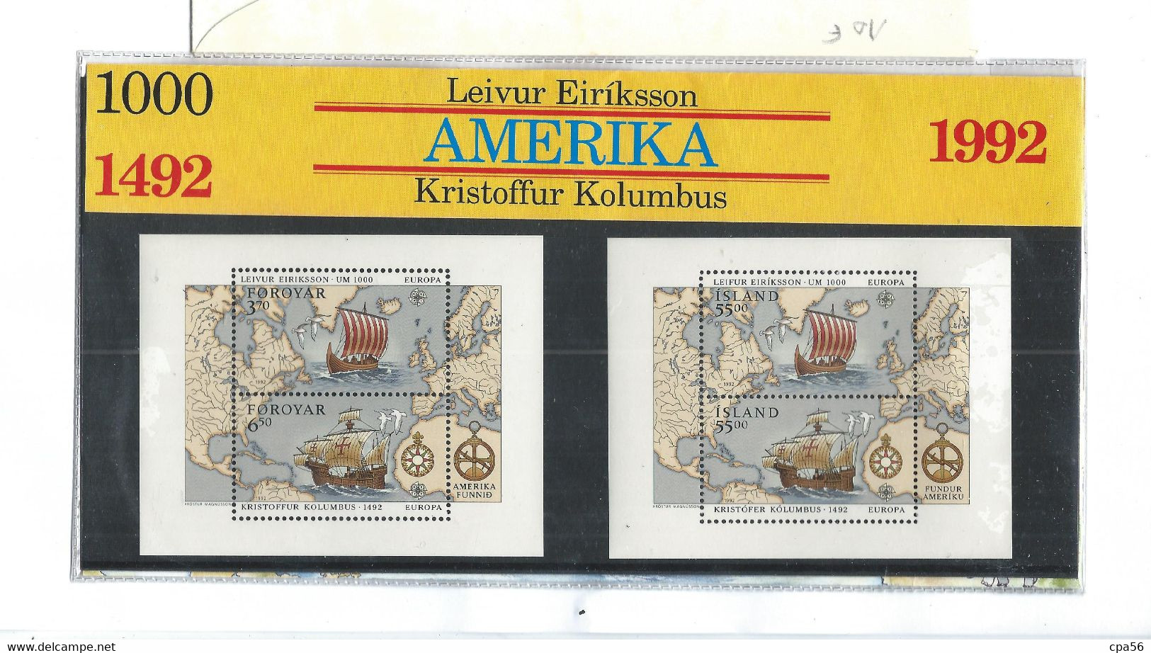 Iceland Island And Faroe Islands 1992 Leivur Eiriksson / Kristoffur Kolumbus Amerika, Folder With Blocs MNH(**) - Ungebraucht