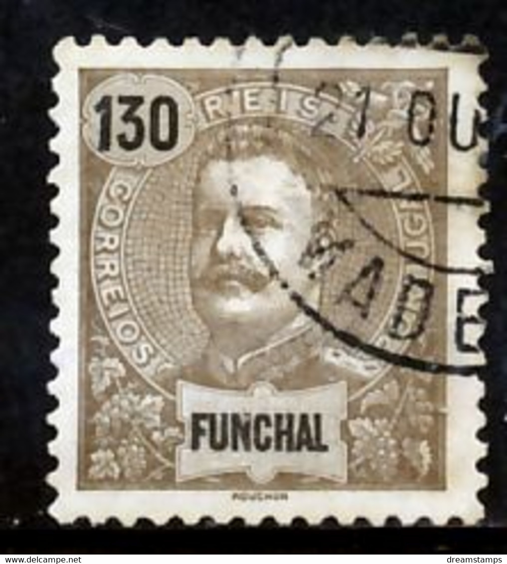 !										■■■■■ds■■ Funchal 1898 AF#33 ø King Carlos Mouchon New Colors 130 Réis (x2527) - Funchal