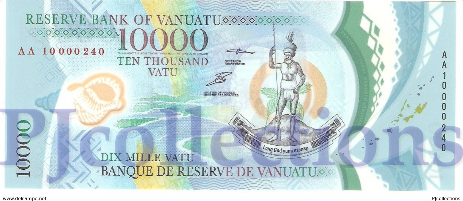 VANUATU 10000 VATU 2010 PICK 16 POLYMER UNC PREFIX "AA" - Vanuatu