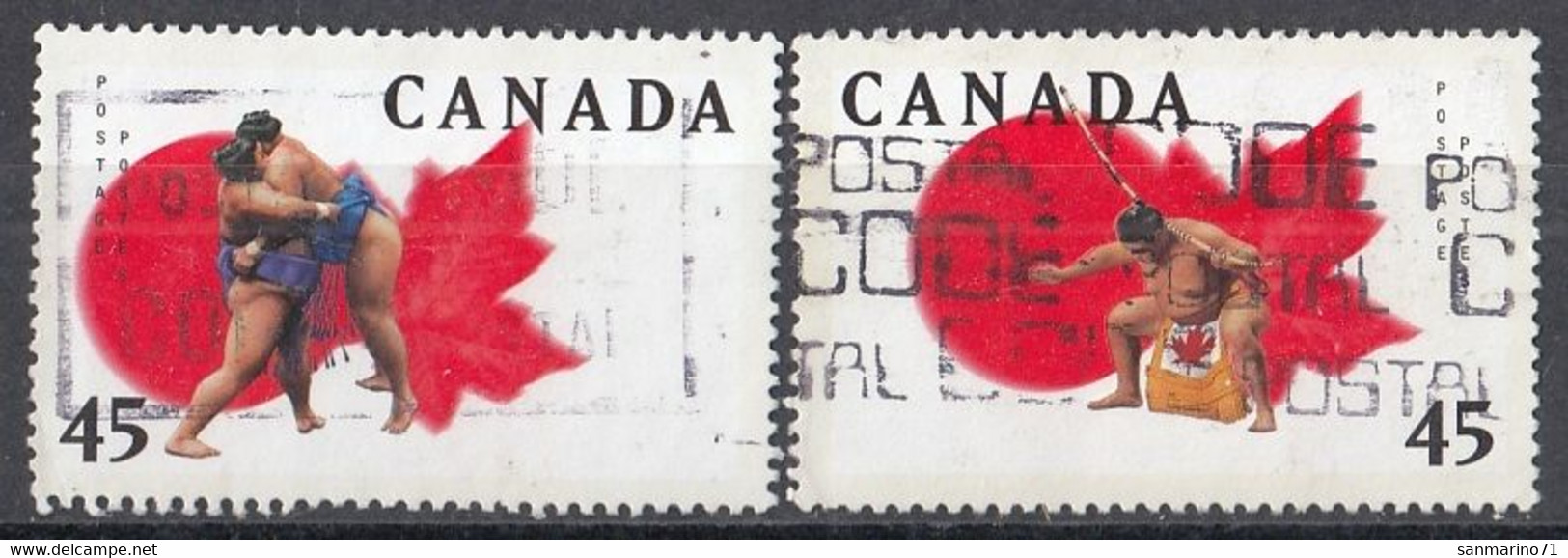 CANADA 1677-1678,used,falc Hinged,sumo - Zonder Classificatie