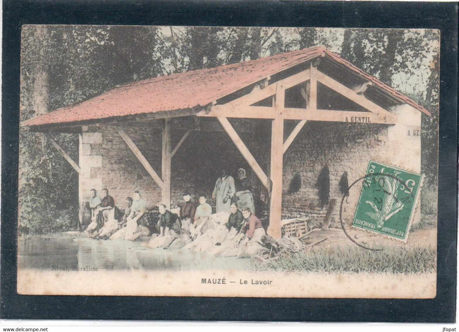 79 DEUX SEVRES - MAUZE Le Lavoir, Aquarellée - Mauze Sur Le Mignon