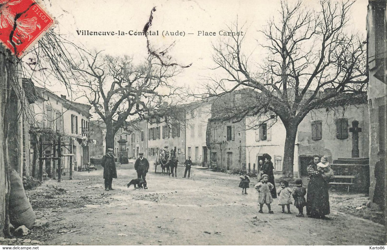 Villeneuve La Comptal * Place Carnot * Villageois - Capendu