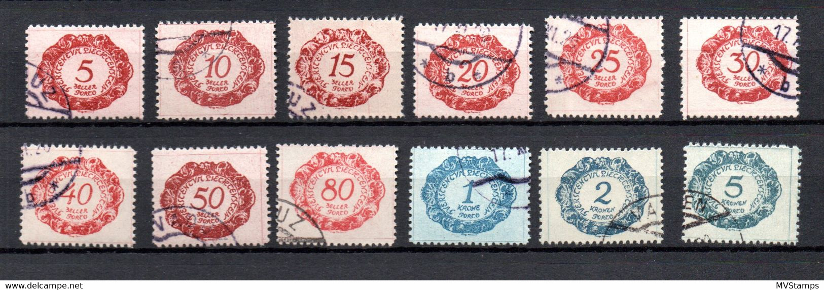 Liechtenstein 1920 Set Tax Stamps (Michel P 1/12) Nice Used - Taxe