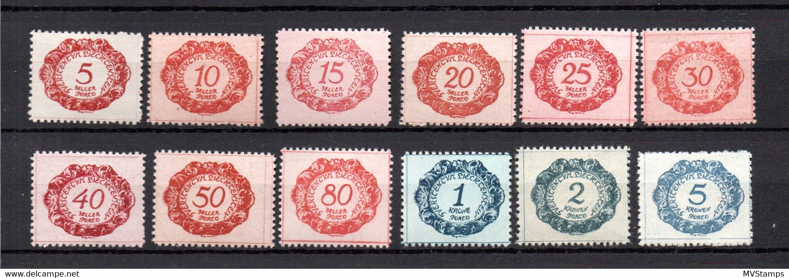 Liechtenstein 1920 Set Tax Stamps (Michel P 1/12) Nice MNH - Taxe