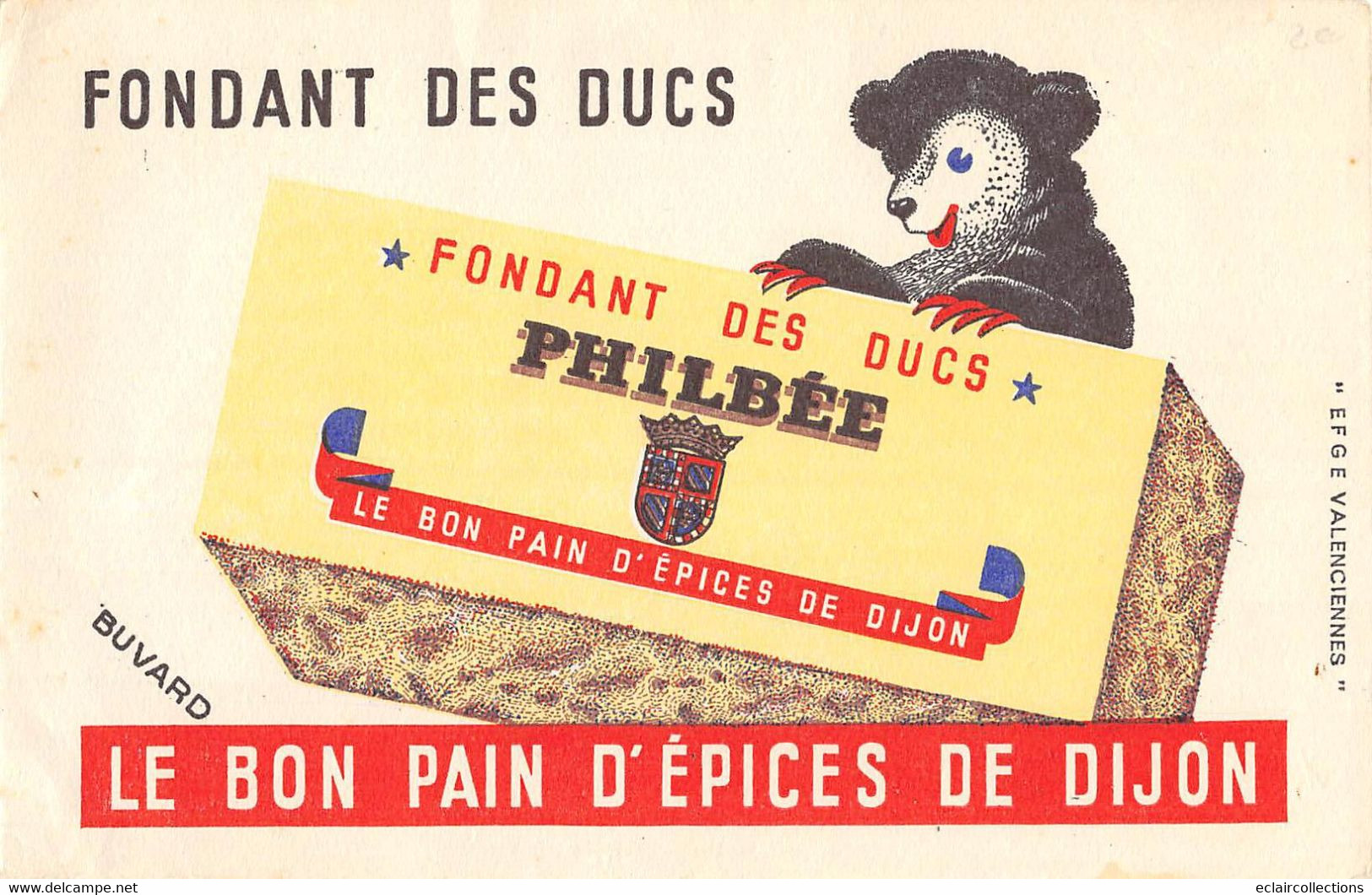 Vieux Papiers  .  Buvard   Pain D'épices   Philbée  De Dijon   Ours    (voir Scan) - Gingerbread