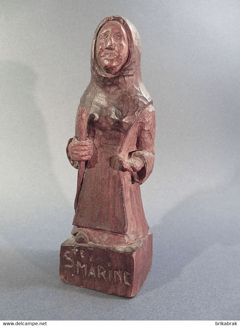 # STATUE St MARINE EN BOIS SCULPTE - Sculpture - Arte Religiosa