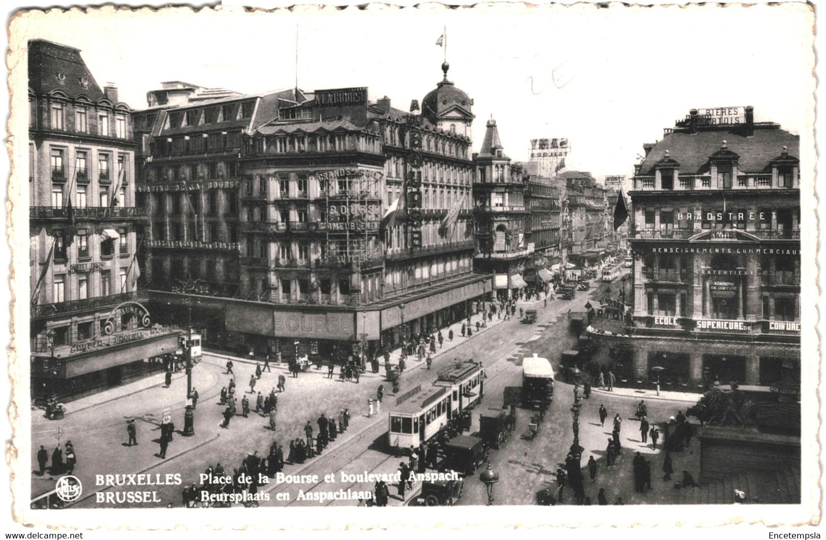 CPA Carte Postale Belgique Bruxelles Place De La Bourse Et Boulevard Anspach  1939  VM63303 - Places, Squares