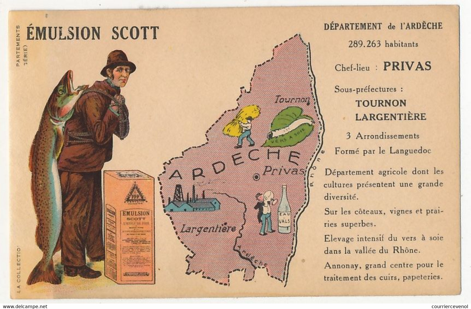 CPA - ARDÈCHE - Publicitaire ÉMULSION SCOTT - Département De L' Ardèche - Autres & Non Classés