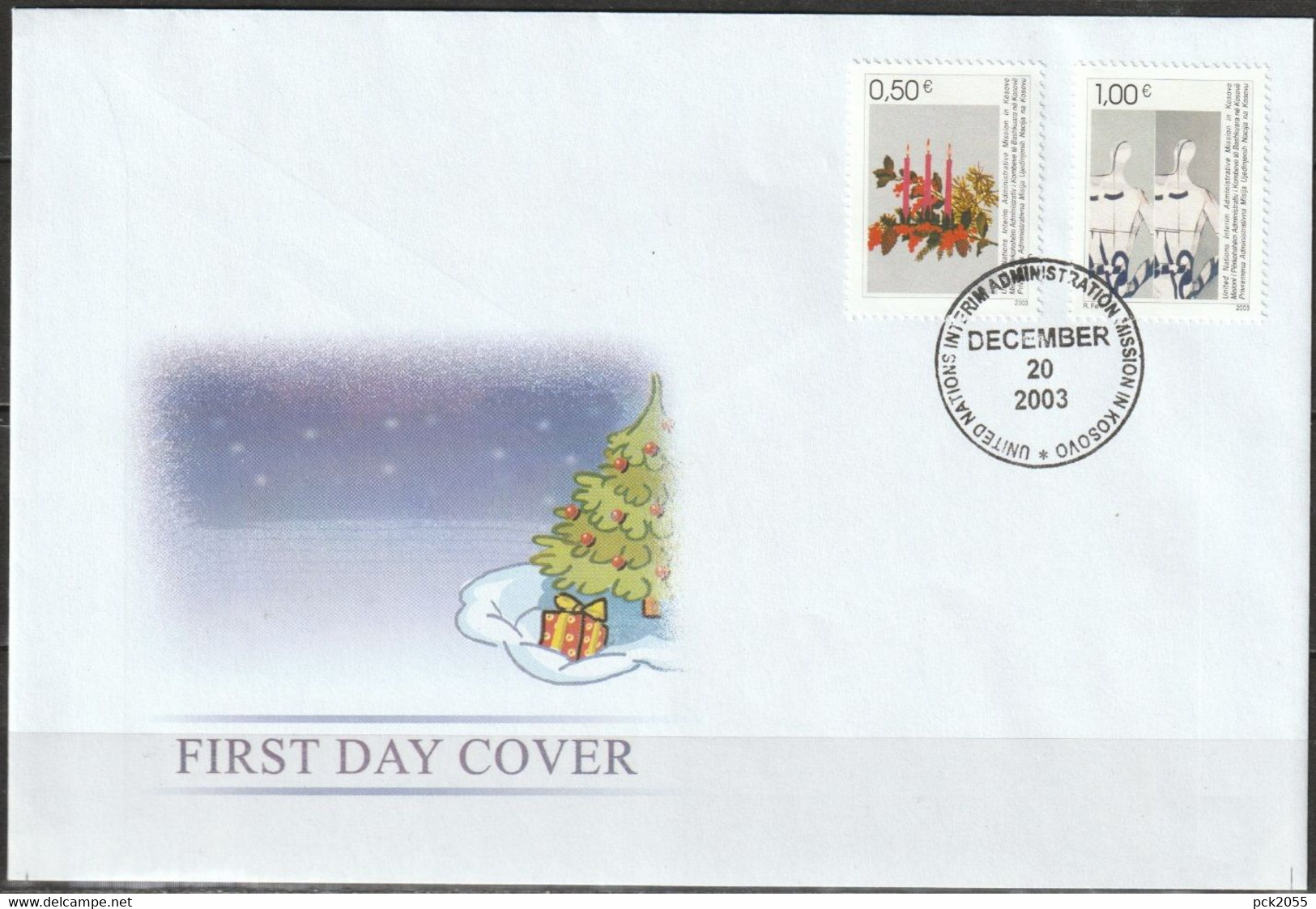 UNO Kosovo UNMIK 2003 FDC MiNr.16 - 17  Weihnachten Und Neujahr ( D5468 ) - Briefe U. Dokumente