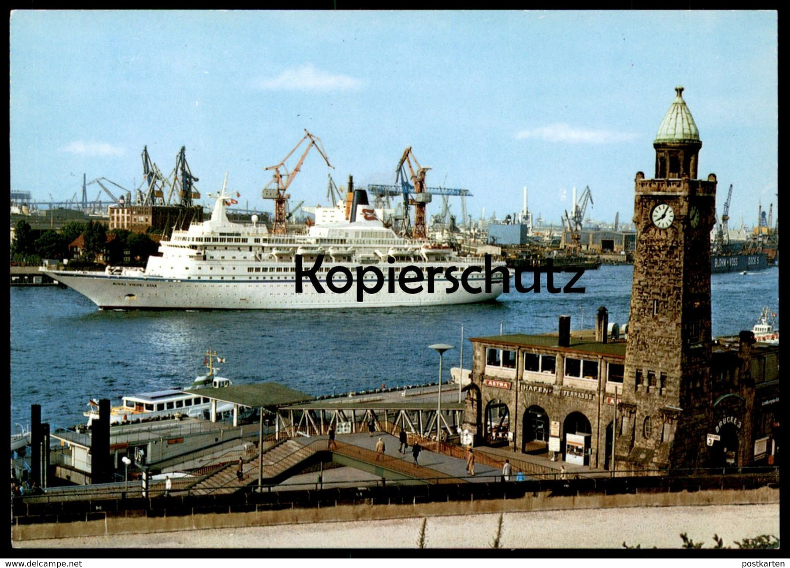 ÄLTERE POSTKARTE M/S ROYAL VIKING STAR HAMBURG ST. PAULI LANDUNGSBRÜCKEN MS Ferry Schiff Ship Cpa Postcard AK - Ferries