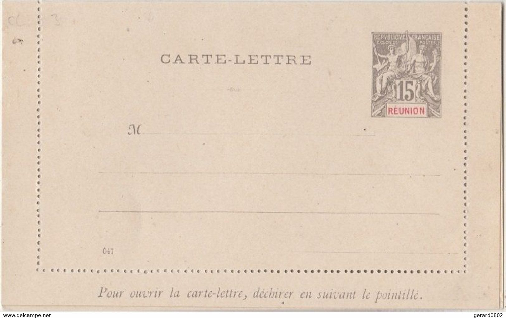 Réunion - Carte Lettre 15c Type Groupe Avec Date De Fabrication - Neuve - Cartas & Documentos