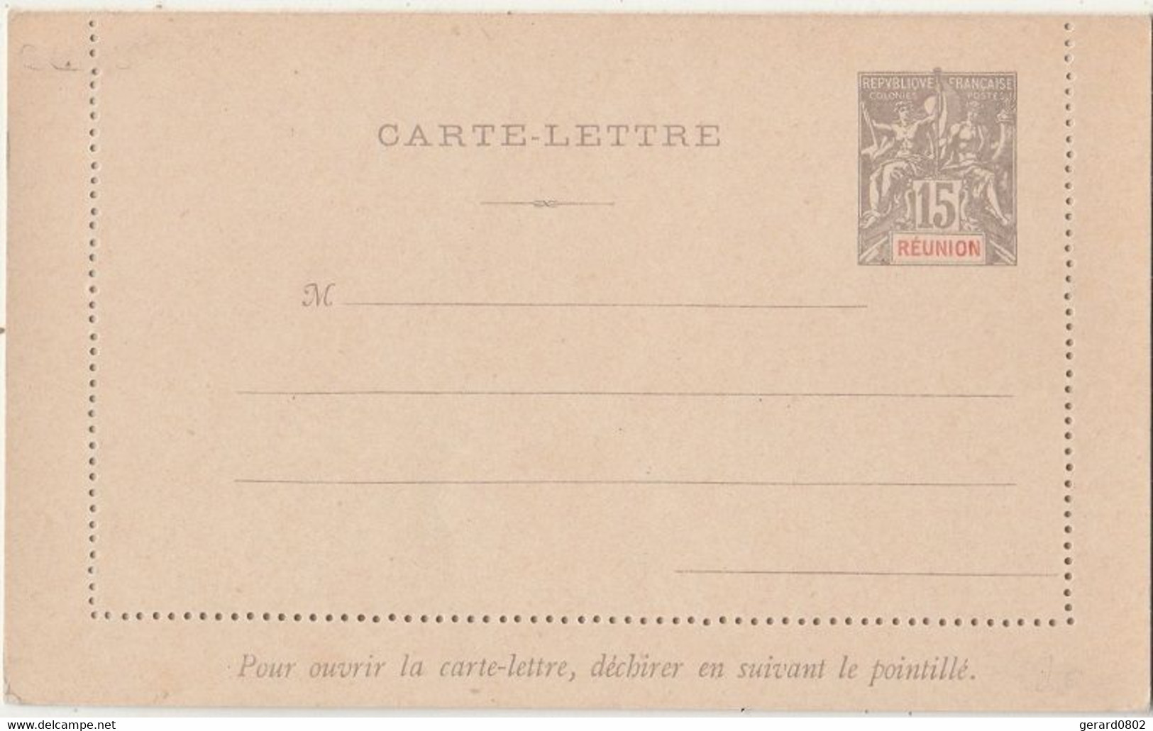 Réunion - Carte Lettre 15c Type Groupe Sans Date De Fabrication - Neuve - Lettres & Documents
