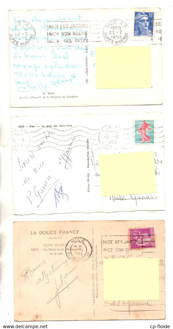 06 - NICE . " LE QUAI DES ÉTATS-UNIS ", " LE JARDIN ALBERT 1er " & " PALAIS DE LA MÉDITERRANÉE ". 3 CPA - Réf. N°36912 - - Konvolute, Lots, Sammlungen