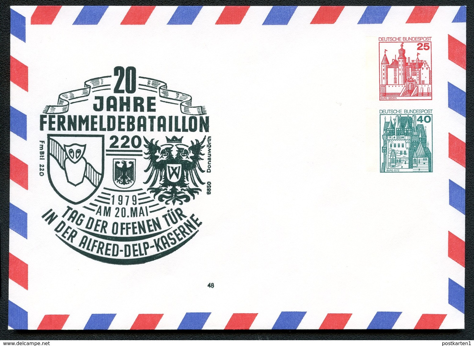 Bund PU151 D2/001 FERNMELDE-BATAILLON Donauwörth 1979  Kat.10,00 € - Enveloppes Privées - Neuves