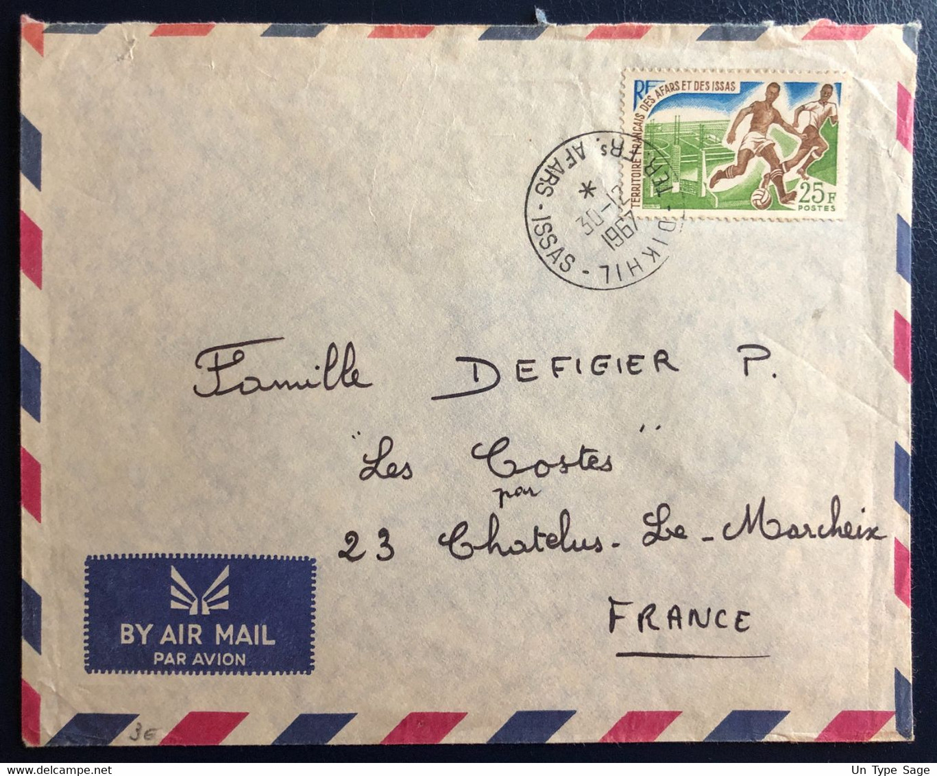 Afars Et Issas, Divers Sur Enveloppe De DIKHIL 30.12.1967 Pour La France - (B4528) - Lettres & Documents