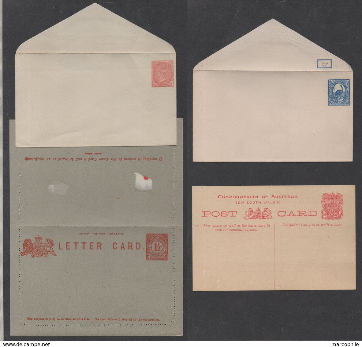 NEW SOUTH WALES - AUSTRALIA  - QV  /  4  ENTIERS POSTAUX - STATIONERY  (ref 7999) - Lettres & Documents