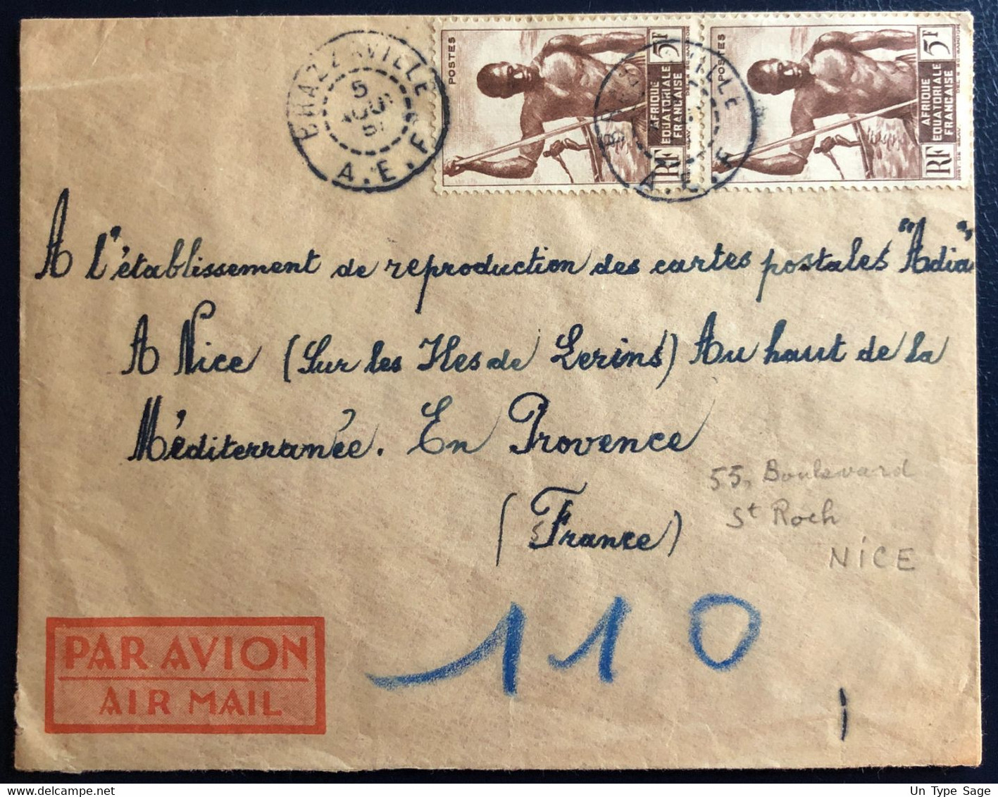 A.E.F. Divers Sur Enveloppe De Brazzaville 5.8.1951 Pour La France - (B4548) - Lettres & Documents