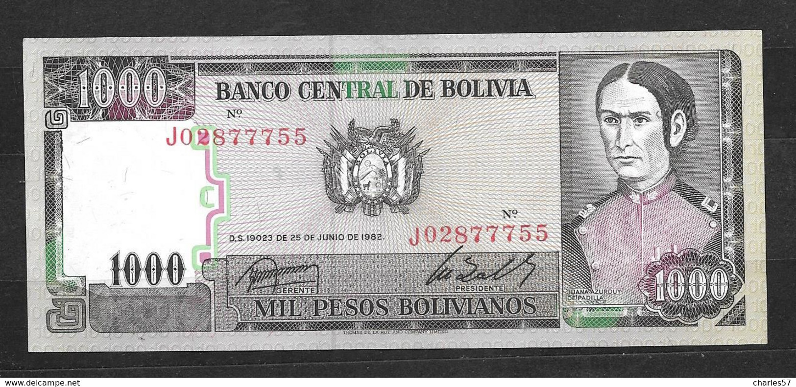 Bolivie :1000 Pesos Bolivianos 1982 (pas Circulé) Neuf - Bolivie