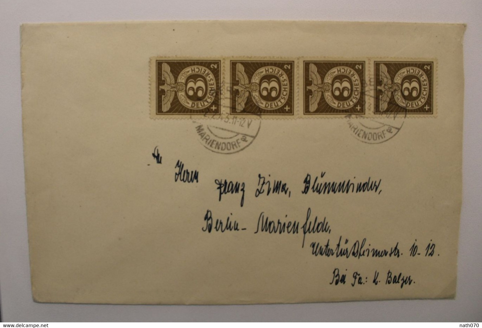 1943 Mariendorf Deutsches Dt Reich Cover Bord De Feuille Mi 830 - Lettres & Documents