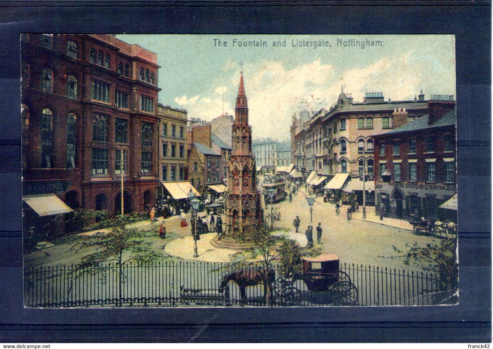 Angleterre. Nottingham. The Fountain And Listergate. Pliure En Haut à Gauche - Nottingham