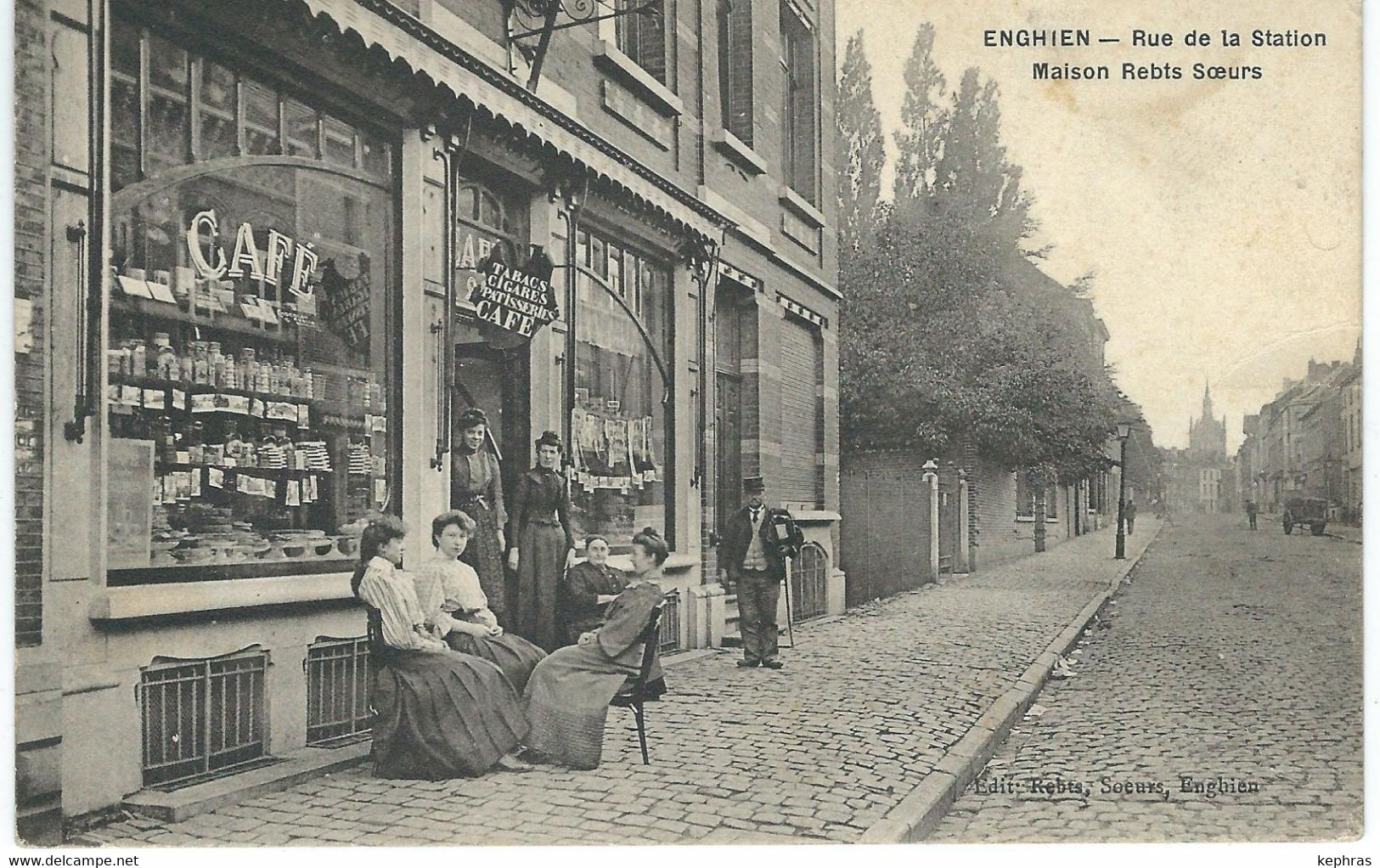 ENGHIEN Rue De La Station - Maison Rebts Soeurs - RARE CPA - Cachet De La Poste 1909 - Edingen