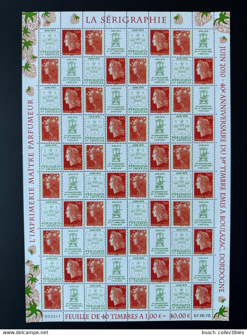 France 2010 N° 4463 à 4464 - Planche Feuille Entière Offset Sérigraphie Fraise Cheffer Beaujard Salon 40 Ans Boulazac - Nuovi