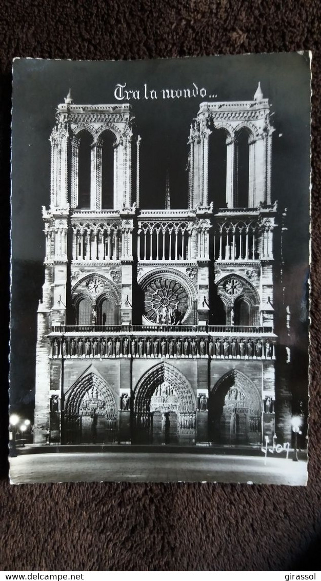 CPM ESPERANTO PARIS NOTRE DAME CATHEDRALE LA NUIT PARIZO NOKTE CEFKATEDRALO NOKTE  1970 YVON - Esperanto