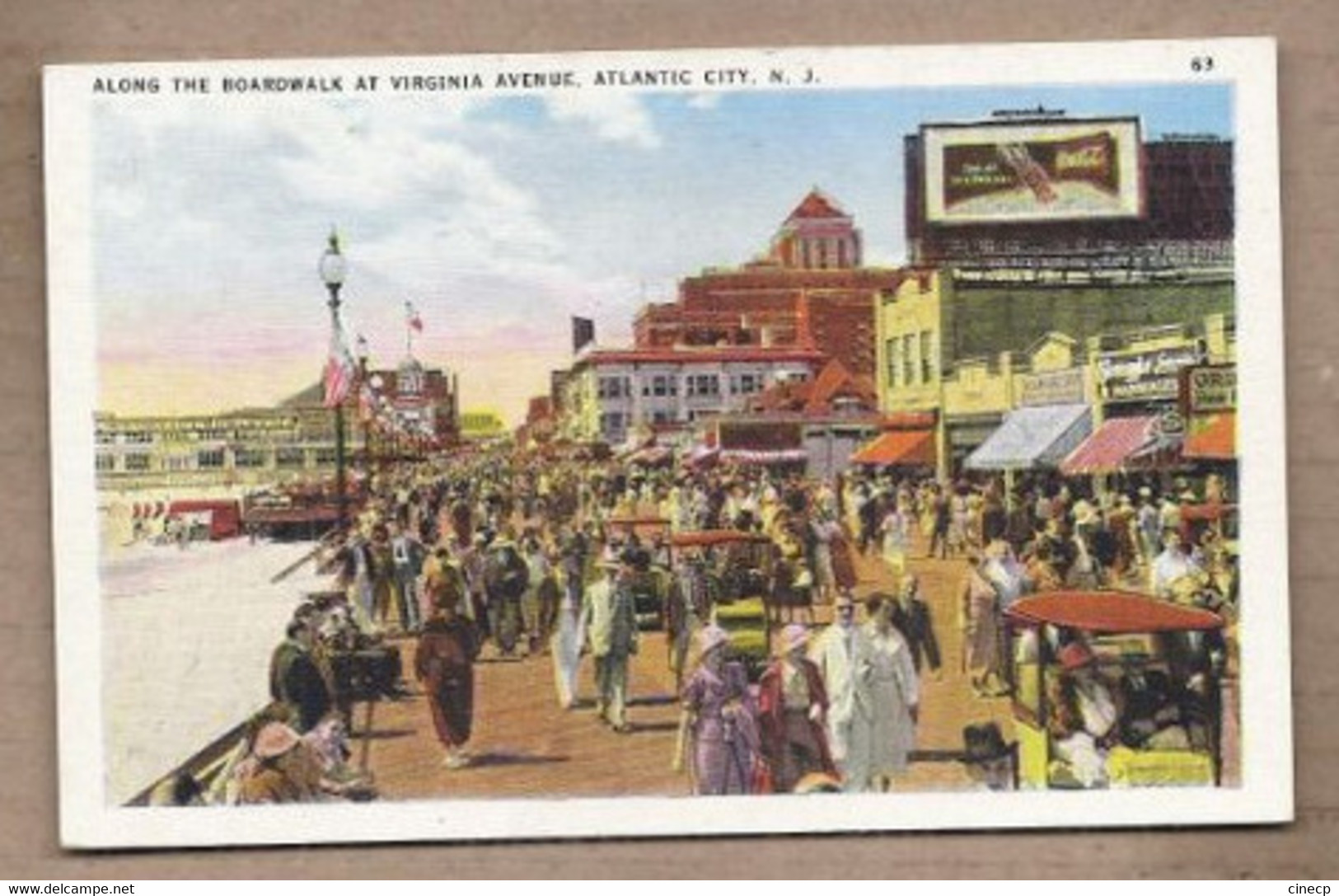 CPA USA - ATLANTIC CITY - Along The Boardwalk At Virginia Avenue - TB ANIMATION MAGASINS COCA COLA - Atlantic City