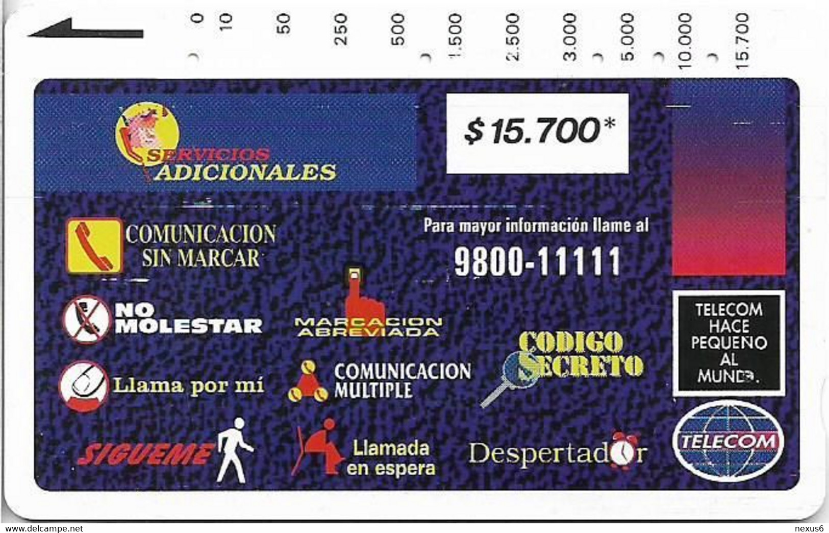 Colombia - Telecom (Tamura) - Montage Of Services 3, 15.700$Cp, 10.000ex, Used - Colombia