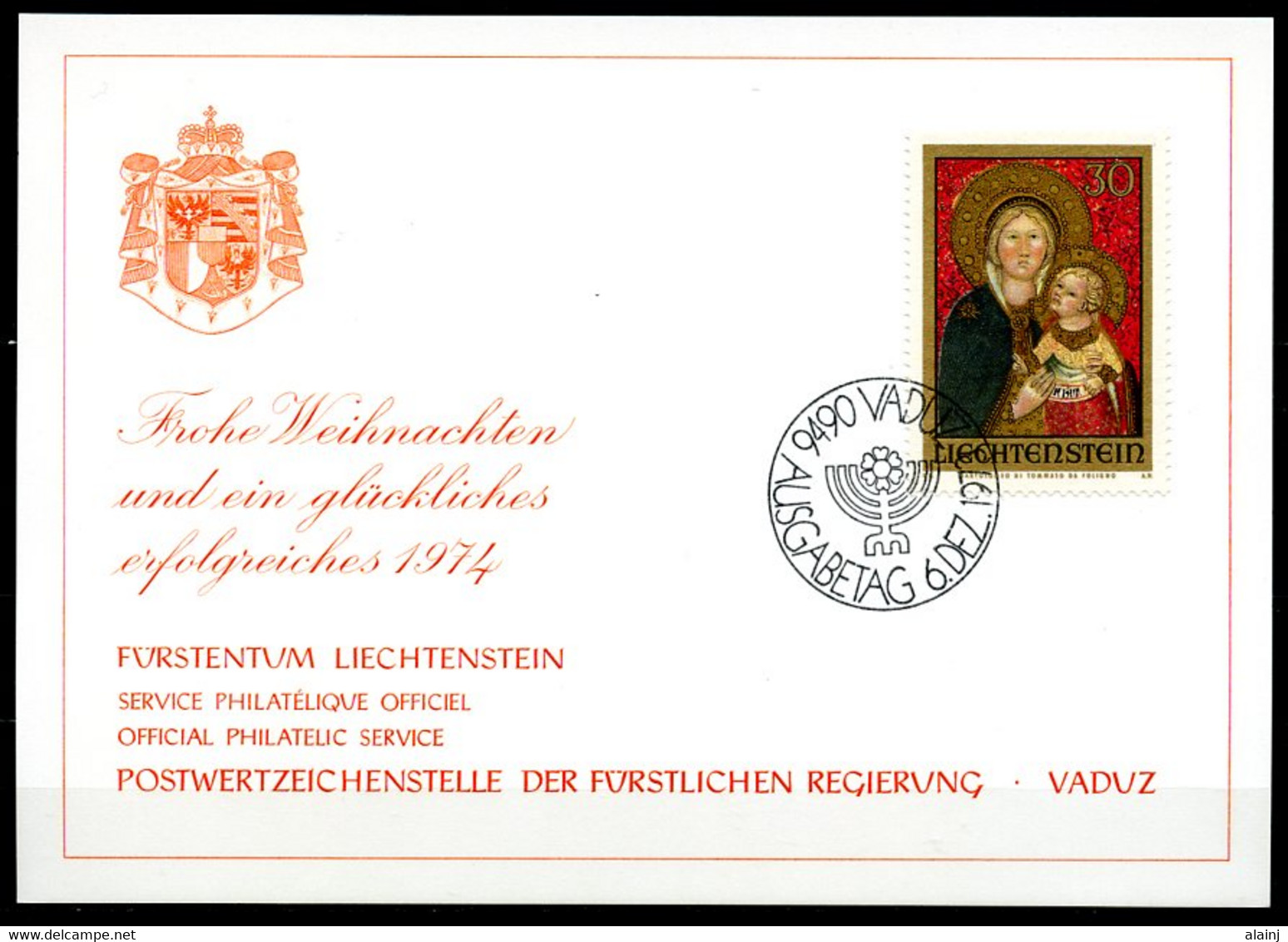 Liechtenstein   Y&T  542   Mi   595   Obl    ---     1er Jour Sur Carte  Officielle - Storia Postale