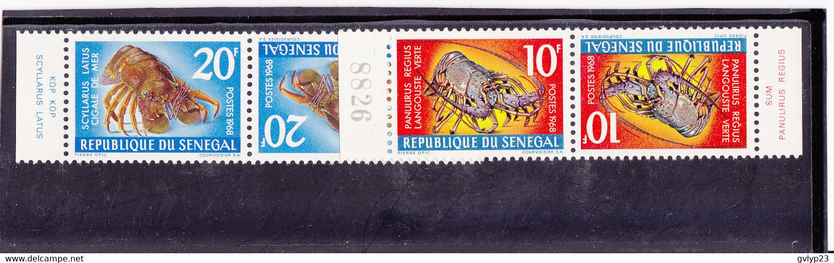 CRUSTACéS 4 PAIRES TÊTE-BÊCHE NEUF ** N° 305A/308A YVERT ET TELLIER 1968 - Sénégal (1960-...)