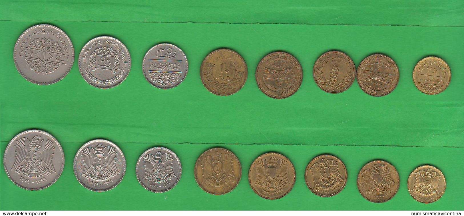 Siria Sirye Sirya Set 8 Different Coins 70's - Syrië