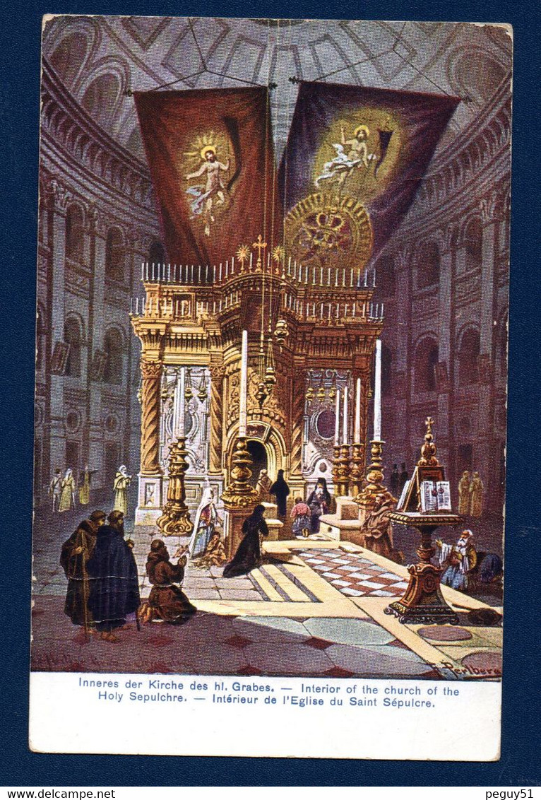 Palestine. Jérusalem. Intérieur De L'église Du Saint Sépulcre. Illustration F. Perlberg. 1909 - Palestine