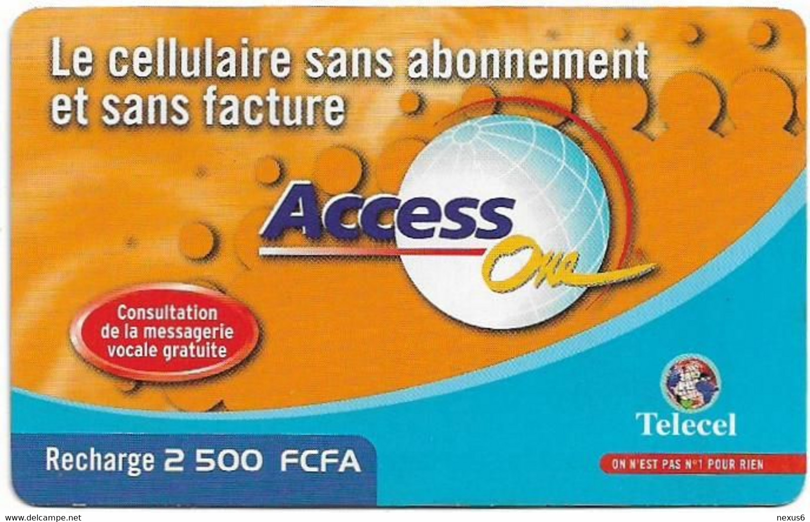 Ivory Coast - Telecel De Loteny - Access One, GSM Refill 2.500FCFA, Used - Ivory Coast