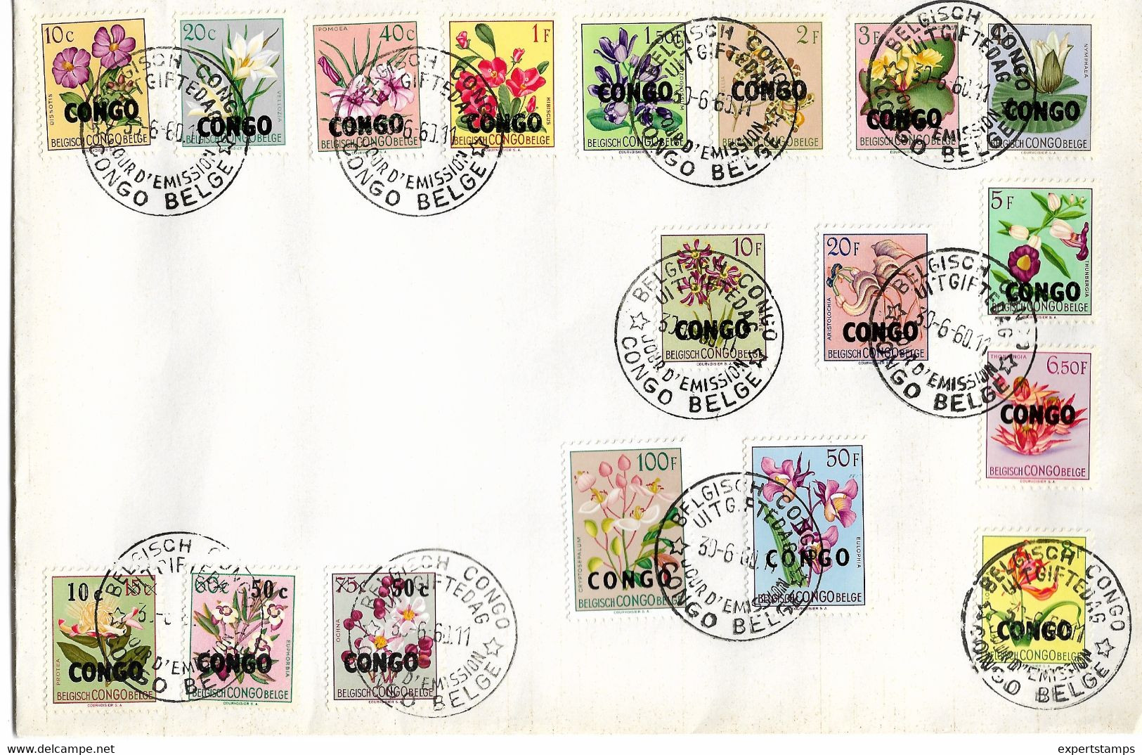 PM238/ FDC TP 372/411 1er Jour D'émission Obl. Belgisch Congo Belge 30/6/60 - Storia Postale