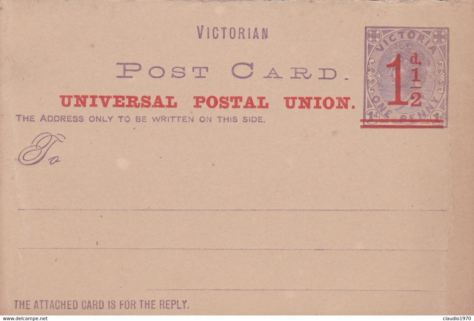 AUSTRIALIA - VICTORIA - INTERO POSTALE NON VIAGGIATO - Covers & Documents