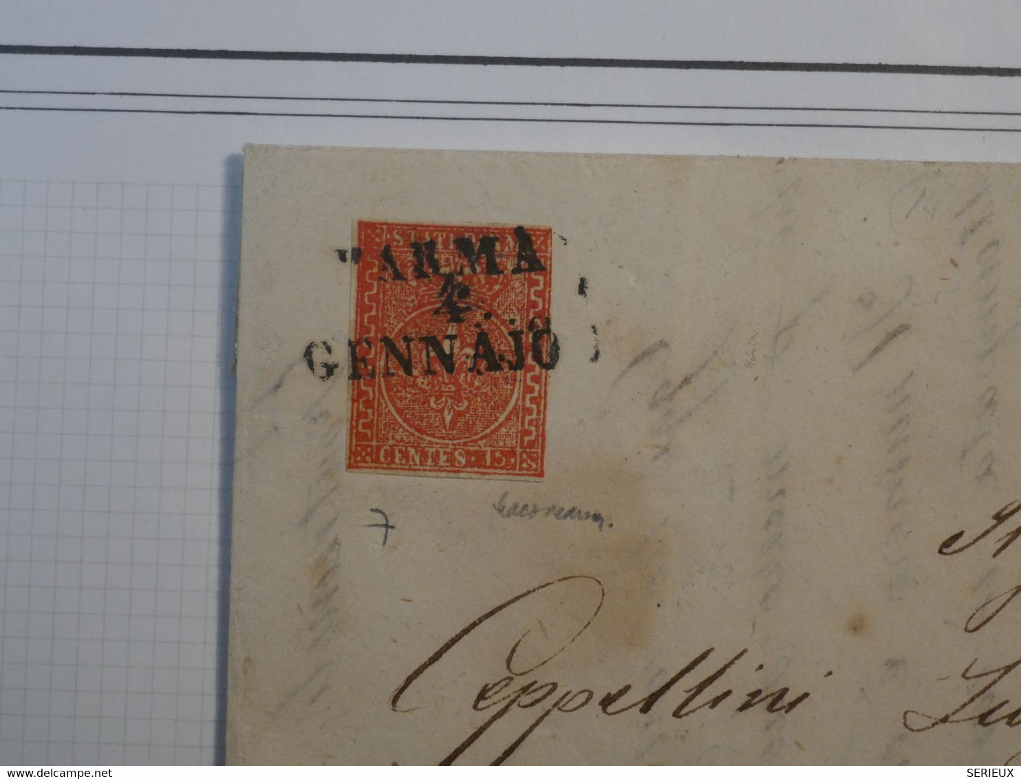 C DUCHé PARMA  ITALIA   BELLE LETTRE SIGNEE  RARE 1855 PARMA  + LE 15C ++AFFRANC. PLAISANT+ + - Parme