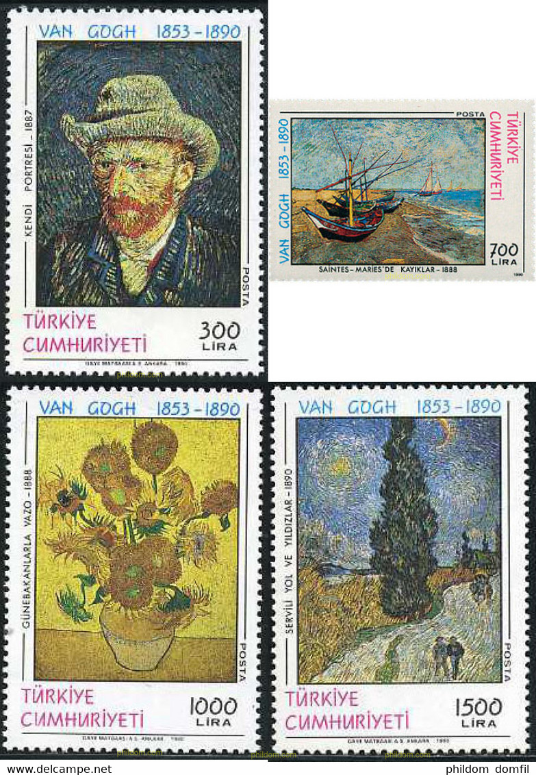 120319 MNH TURQUIA 1990 CENTENARIO DE LA MUERTE DE VINCENT VAN GOGH - Collections, Lots & Séries