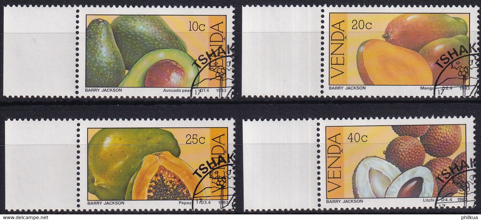 MiNr. 82 - 85 Südafrika, Venda 1983, 26. Okt. Früchte - Sauber Gestempelt - Venda