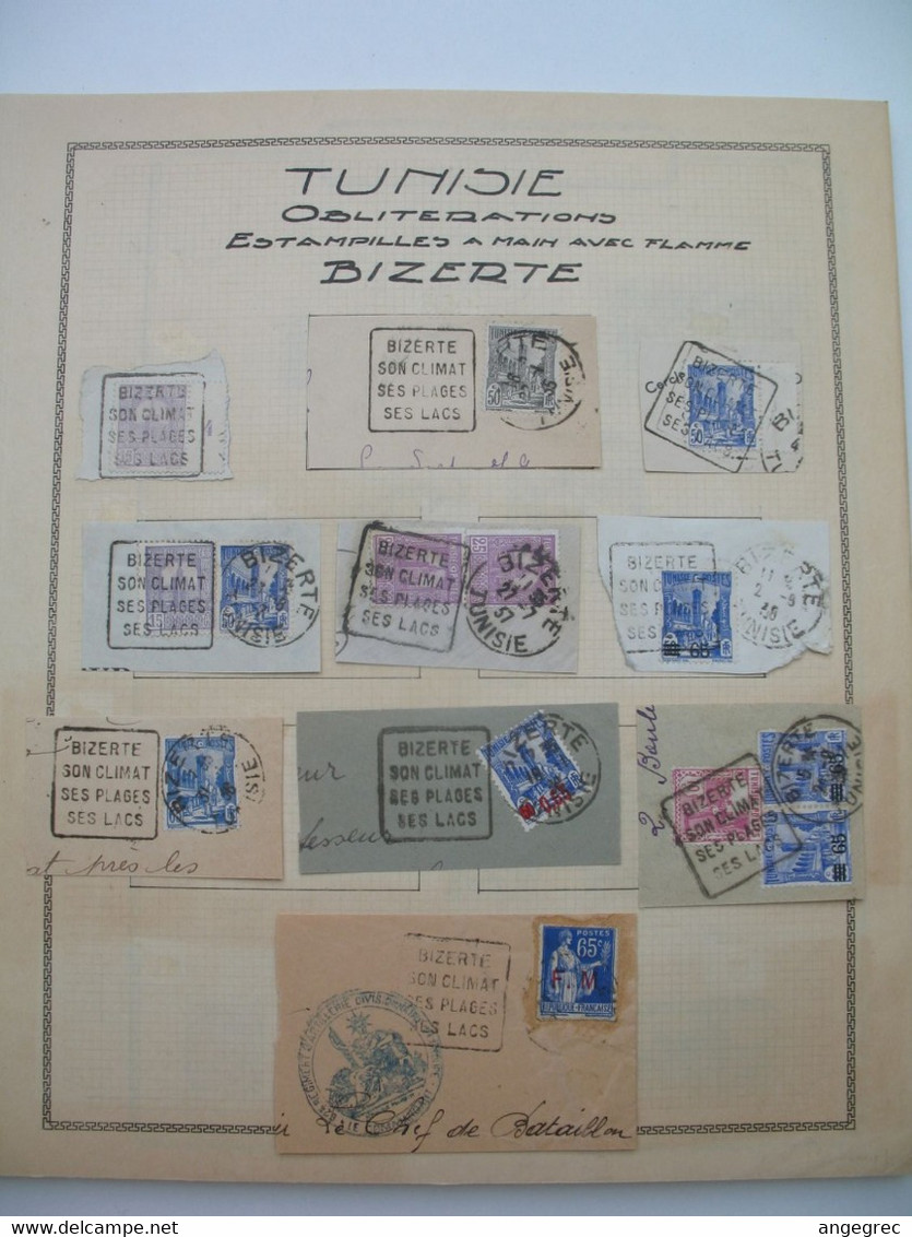 Tunisie Etude Oblitération Voir Scan  :    Bizerte  Estampilles à Main Avec Flamme - Used Stamps