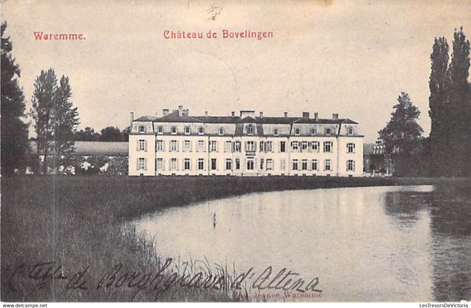 Belgique - Waremme - Château De Bovelingen - Edit. Jeanne - Oblitéré Ninove 1909 - Etang - Carte Postale Ancienne - Borgworm