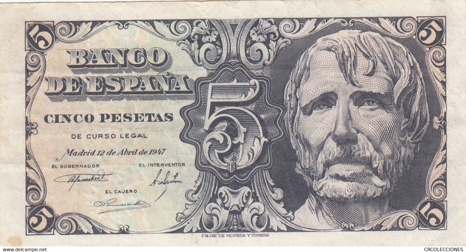 CRBS0644 BILLETE ESPAÑA 5 PESETAS 1947 MBC - 5 Peseten