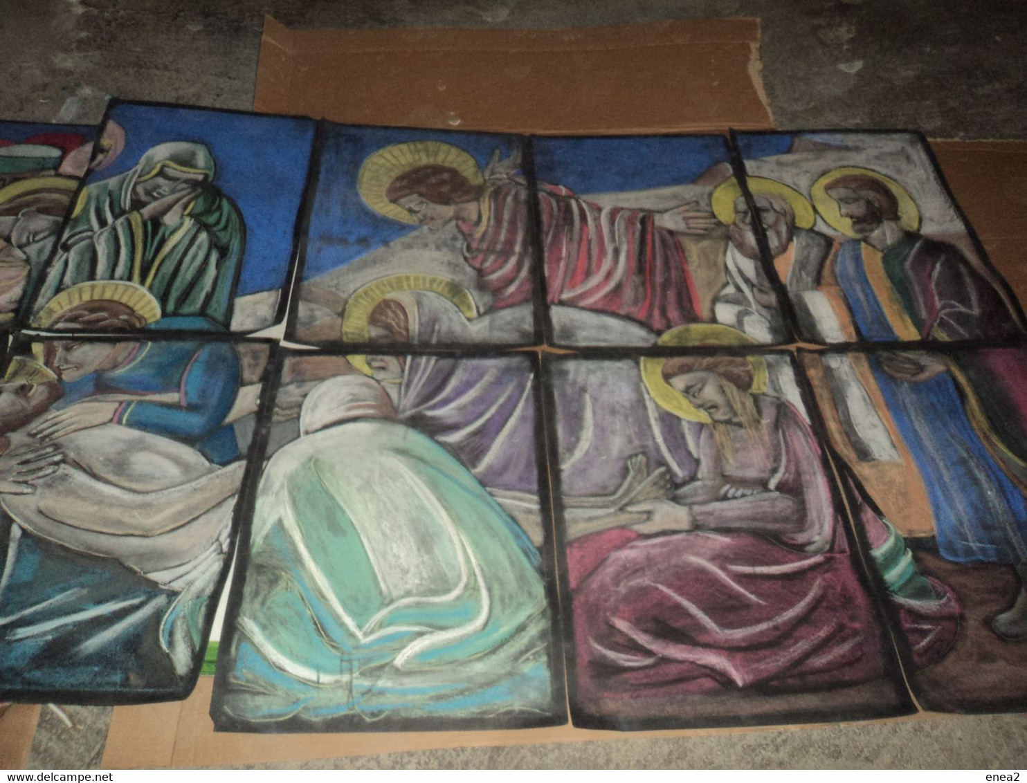 Arte Religiosa- Spettacolare Disegno Su Cartoncino Nero,da Rinvenimento In Antico Casale Acquisito Negli Anni "80 - Arte Religiosa