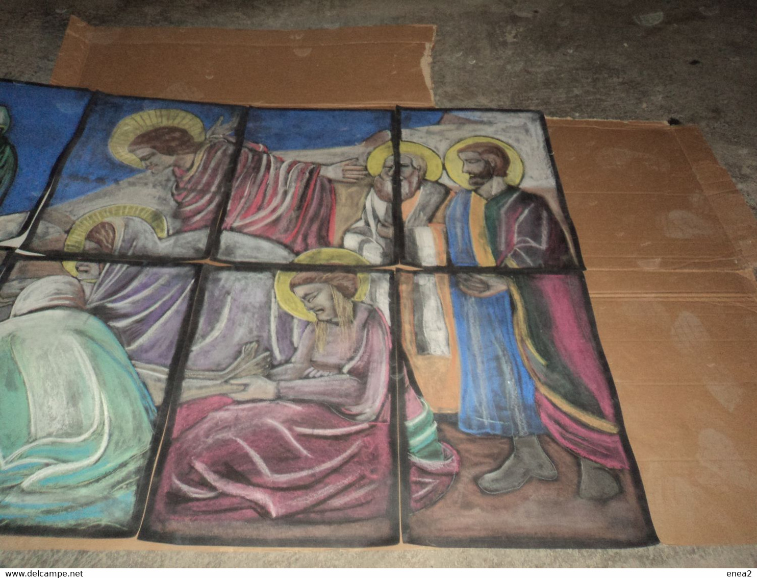 Arte Religiosa- Spettacolare Disegno Su Cartoncino Nero,da Rinvenimento In Antico Casale Acquisito Negli Anni "80 - Arte Religiosa