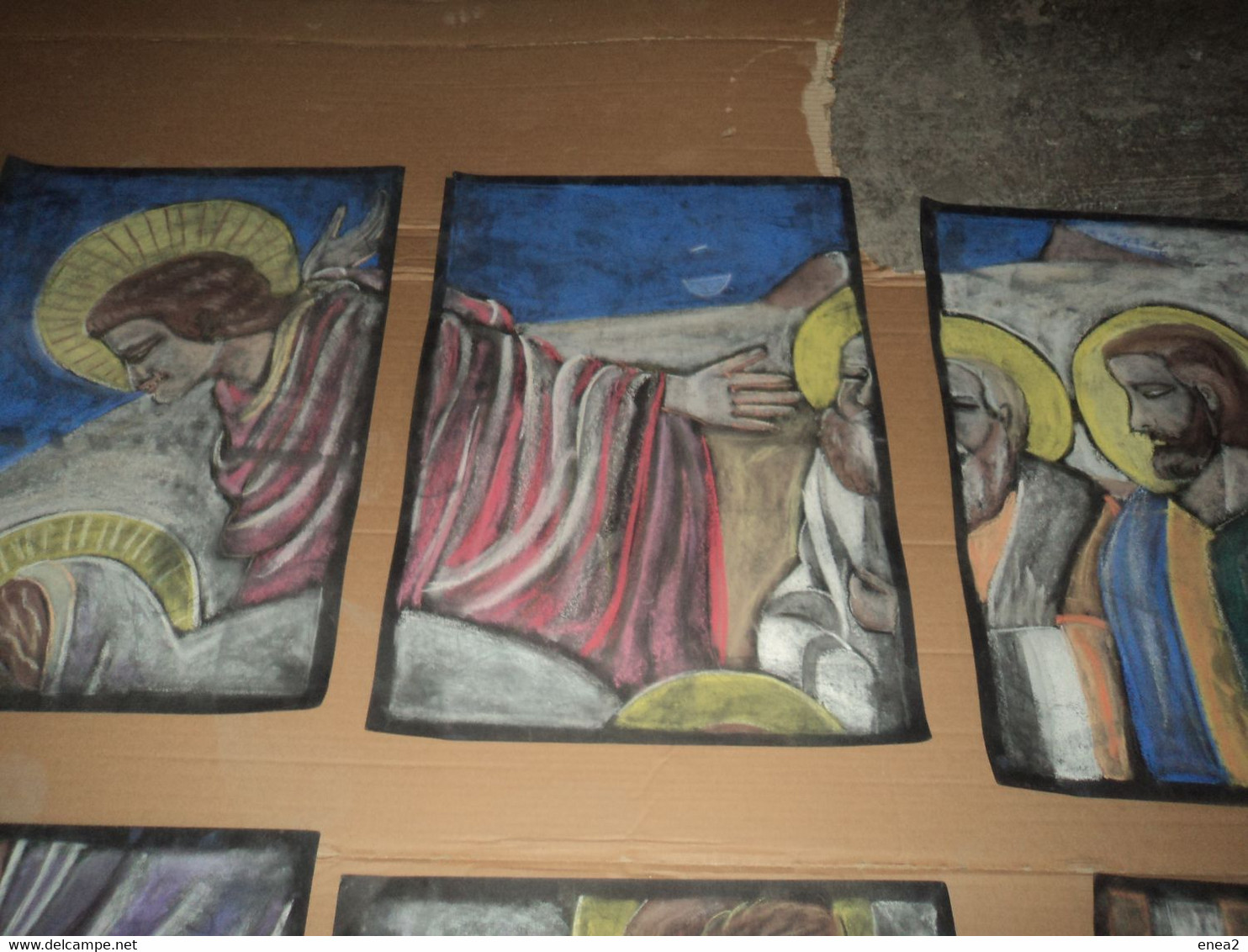 Arte Religiosa- spettacolare disegno su cartoncino nero,da rinvenimento in antico Casale acquisito negli anni "80