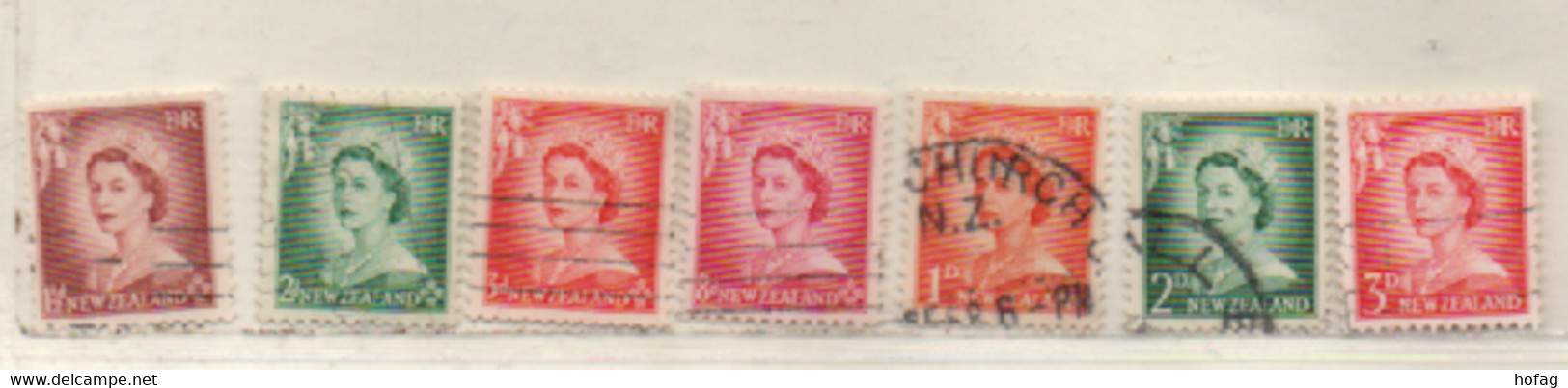 Neuseeland 1953/58Elisabeth II 7 Marken Siehe Bild/Beschreibung Gestempelt, New Zealand Used - Used Stamps