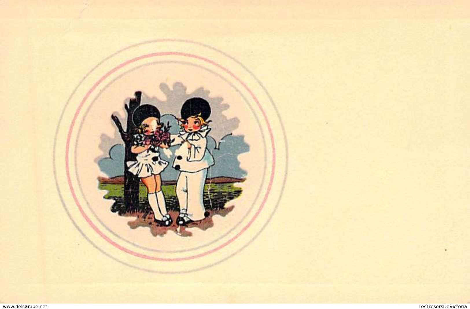 Fantaisies - Illustration Pierrot Et Colombine - Colorisé - Carte Postale Ancienne - Altri & Non Classificati