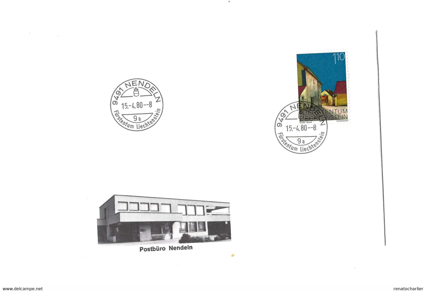 Bureau De Poste De Nendeln. - Cartas & Documentos