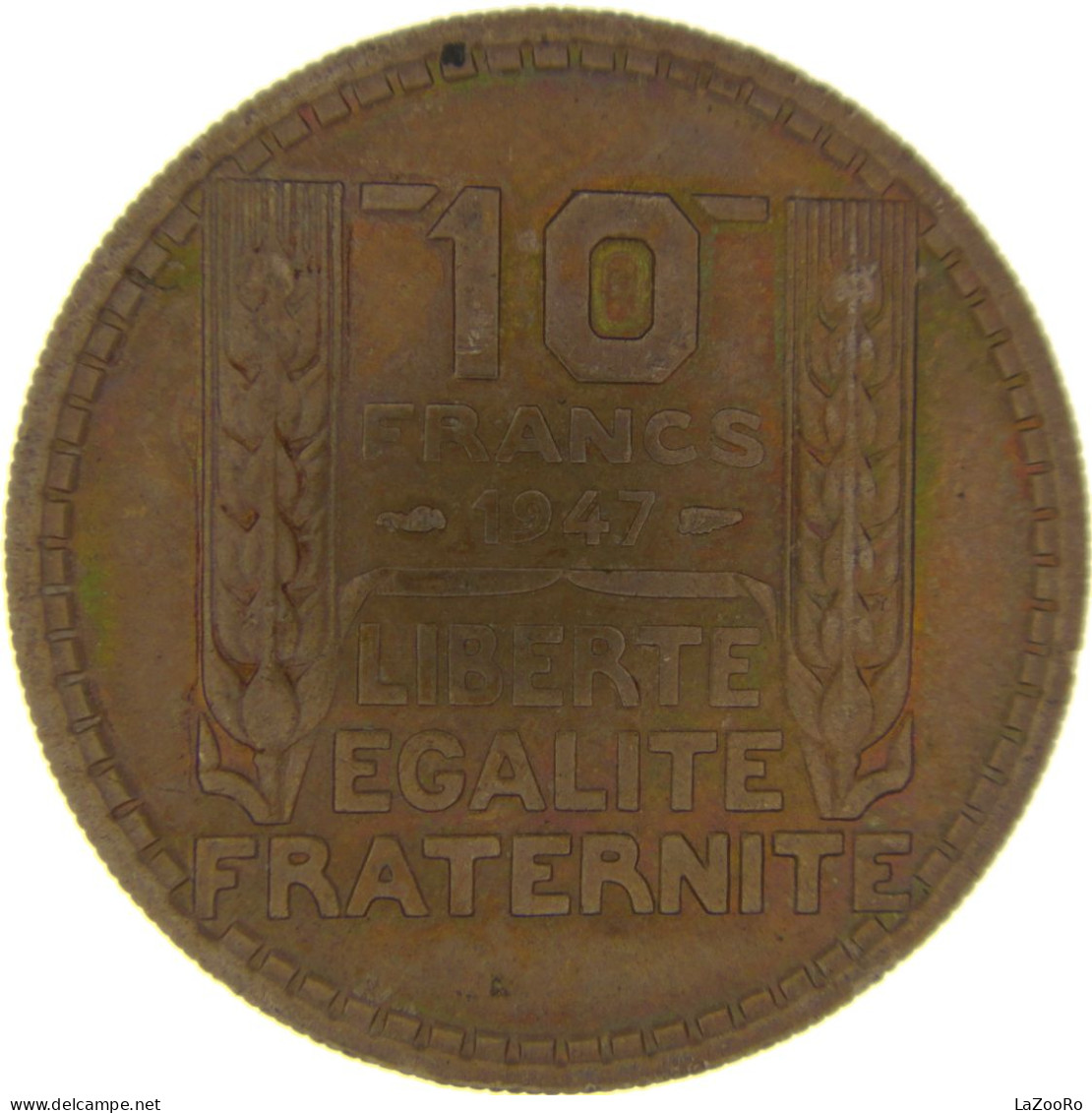 LaZooRo: France 10 Francs 1947 UNC Rainbow - 10 Francs