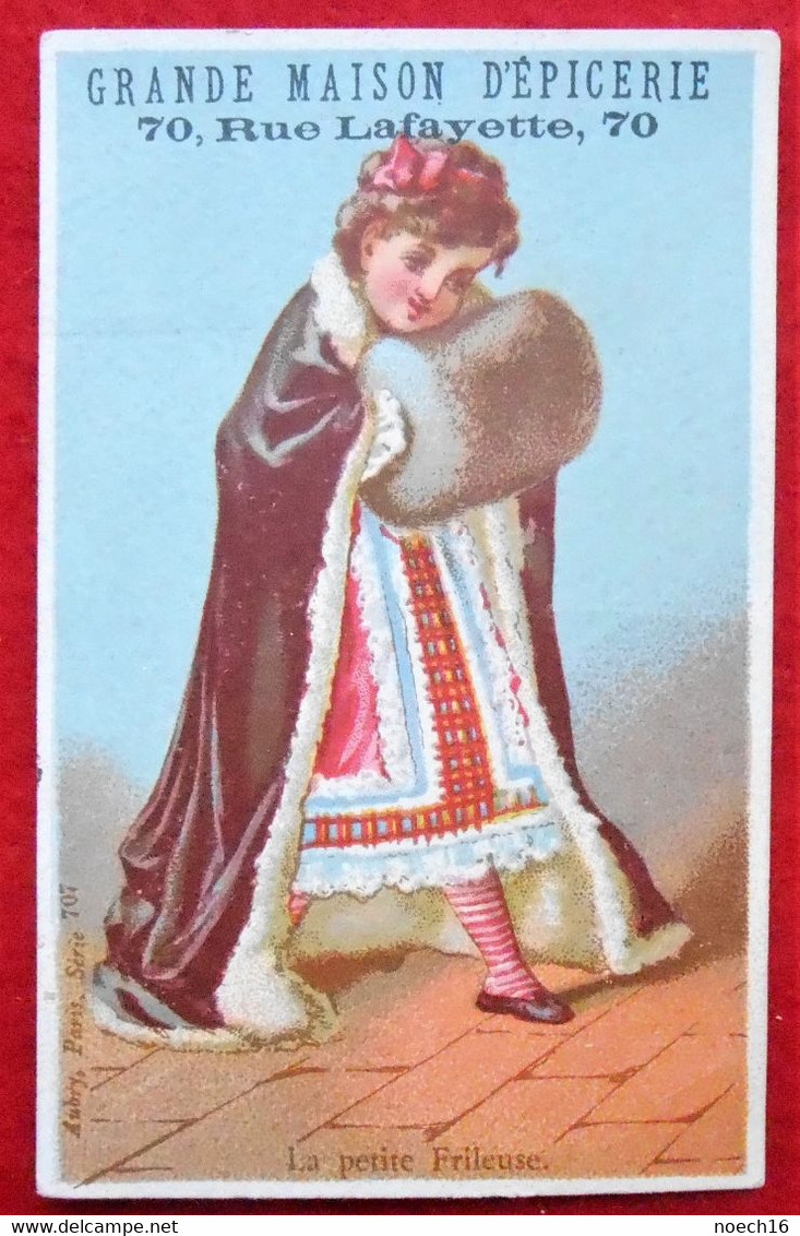 Chromo Publicité, "La Petite Frileuse"  Grande Maison D'épicerie, Rue Lafayette, Paris - Sonstige & Ohne Zuordnung